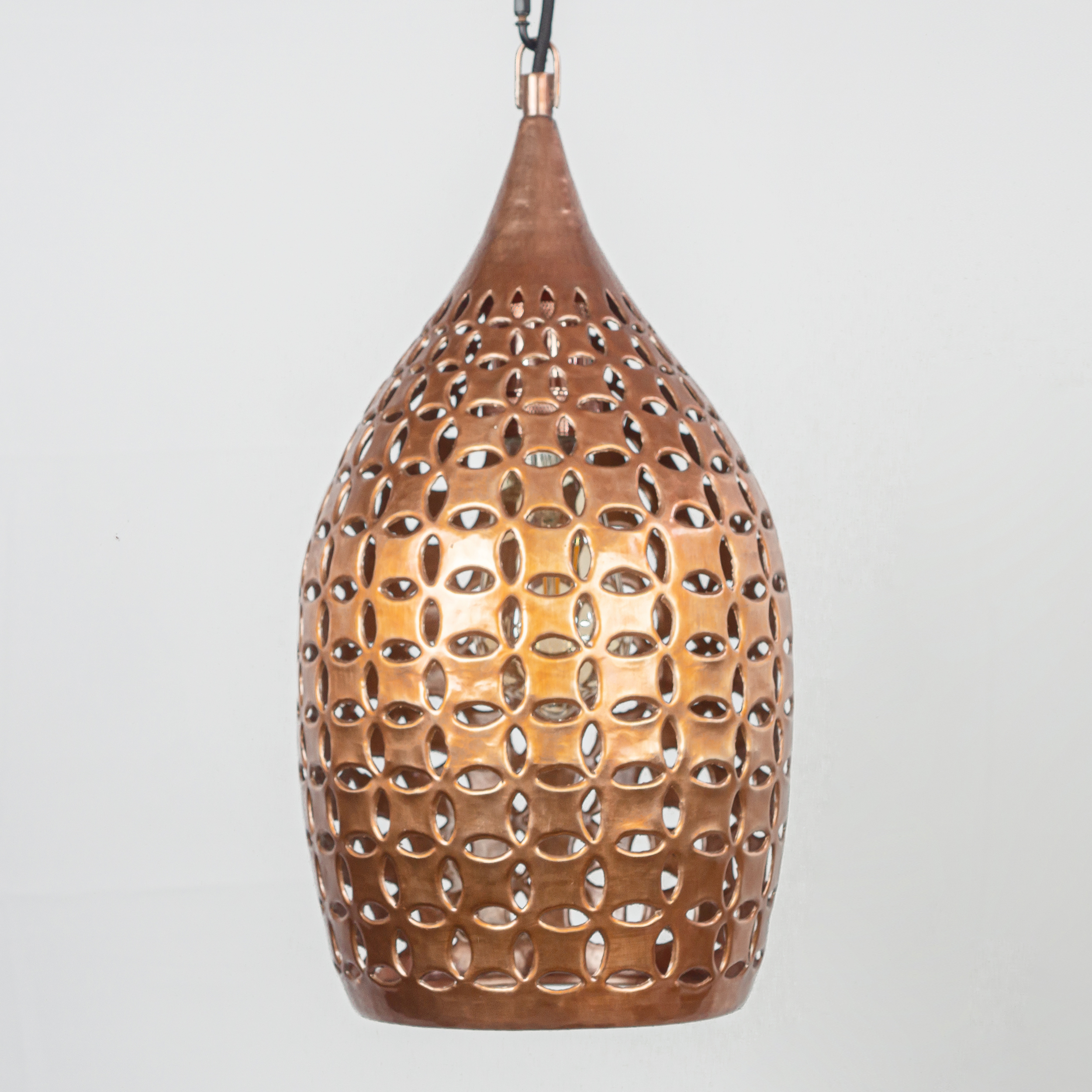 Lampu Ukir Tembaga Coklat