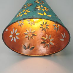 Lampu Kafe Kerucut Tembaga Ukir - Gambar 3