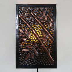 Lampu Dinding Tembaga Motif Bambu