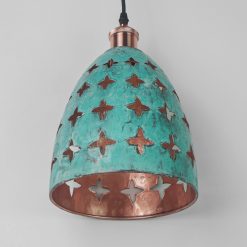 Lampu Kafe Tembaga Tabung Ukir